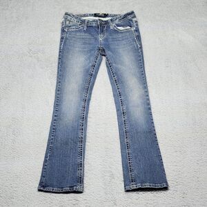 Premiere by Rue 21 Womens Jeans Size 7/8S Y2K Low Rise Bootcut Rhinestone